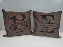 Load image into Gallery viewer, Faux Leather Engraved Pillow