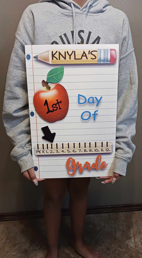 Back to school board with last day & 100th day